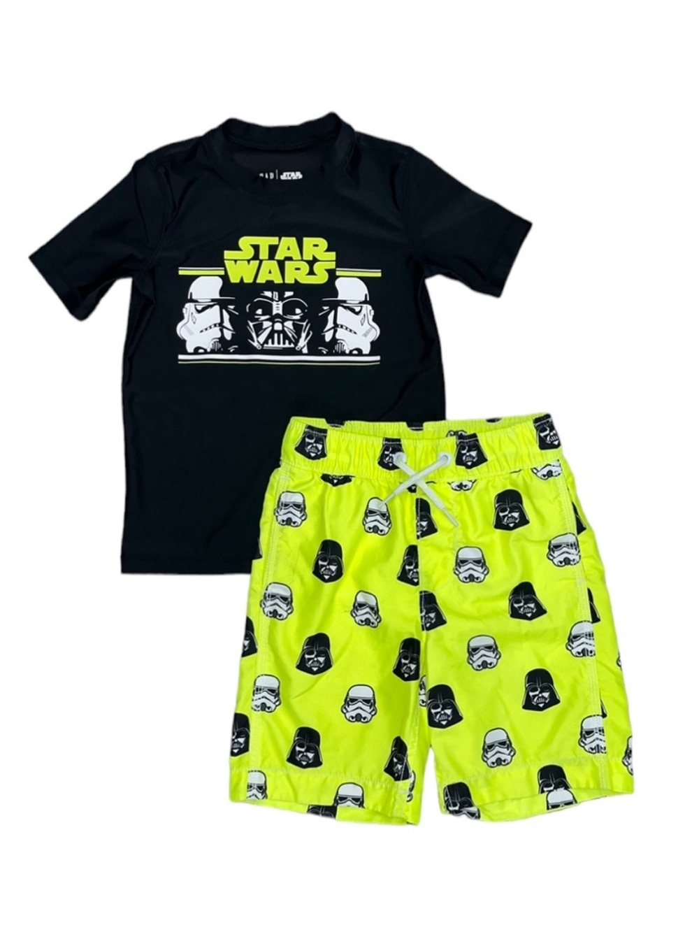 GAP Star Wars Swim Shirt & Swim Trunks 
Size XS Darth Vader